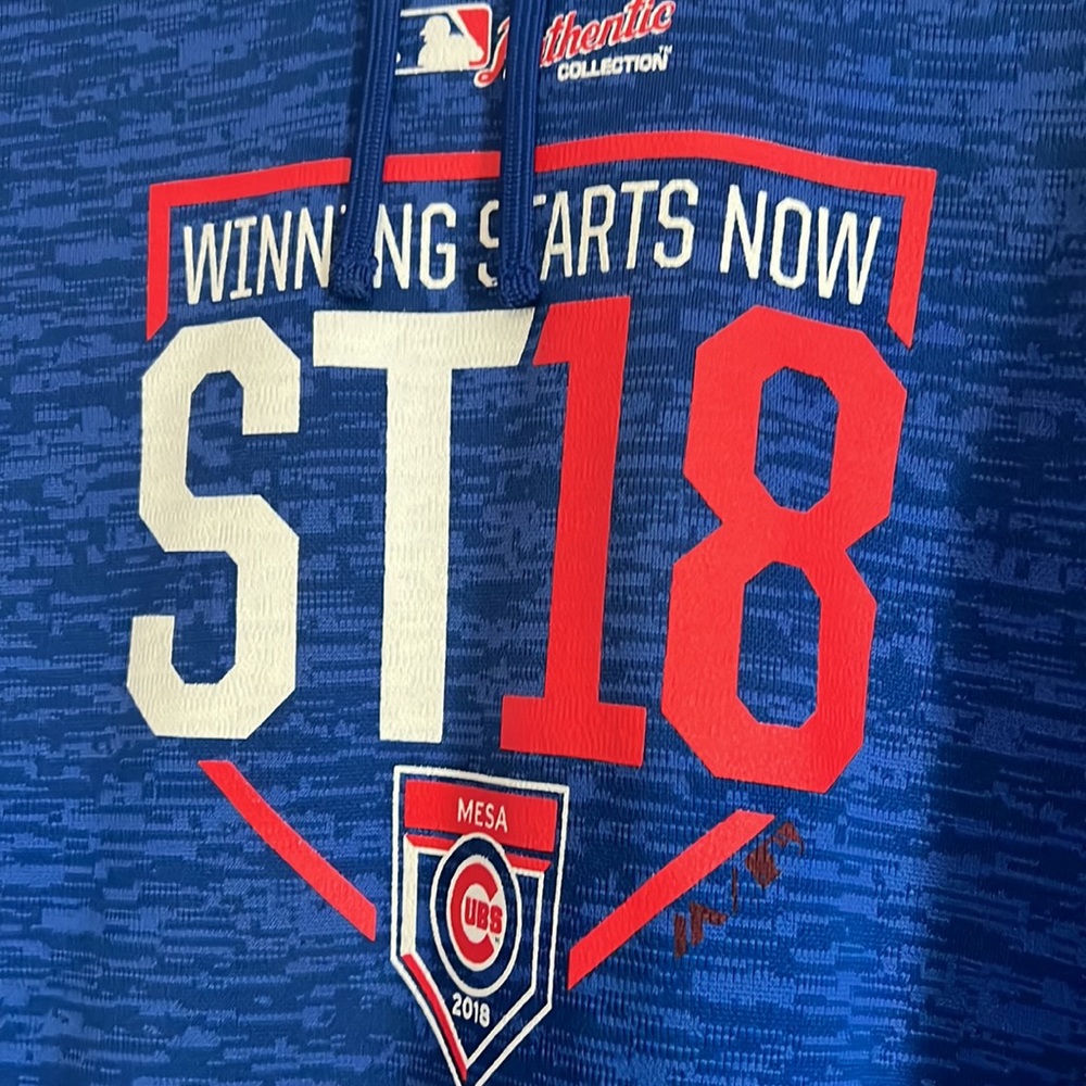 Team issued hoodie for Lester Strode spring training 2018